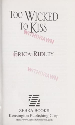 Too Wicked to Kiss: Gothic Historical Romance by Erica Ridley